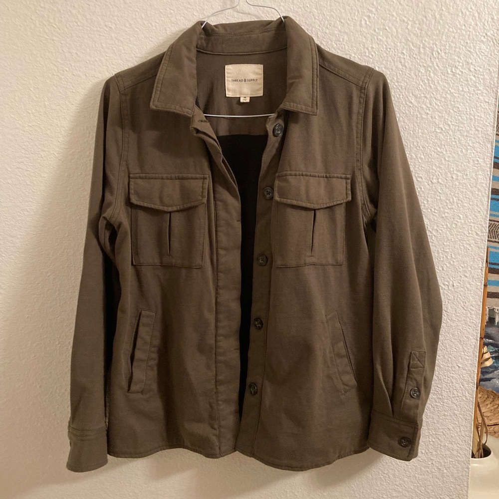 Thread & Supply Button Sweatshirt Jacket | M - image 8